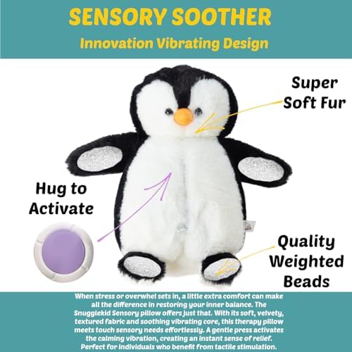 Snugglekid Penguin Vibrating Weighted Pillow for Kids Adults
