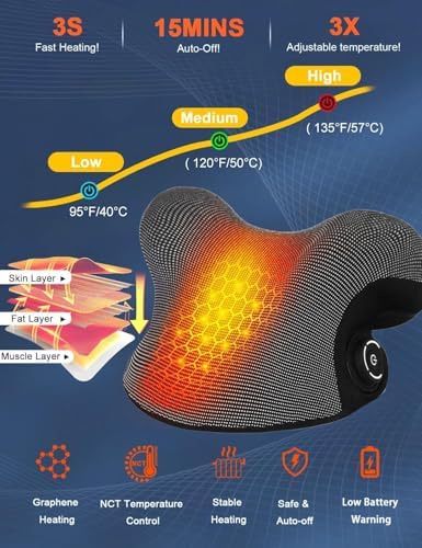 Wireless Heated Neck Stretcher with Graphene and Magnetic Therapy