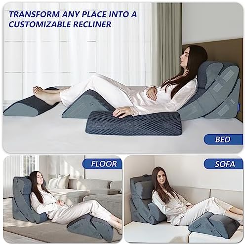 KingPavonini 6PCS Orthopedic Bed Wedge Pillow with Travel Bag