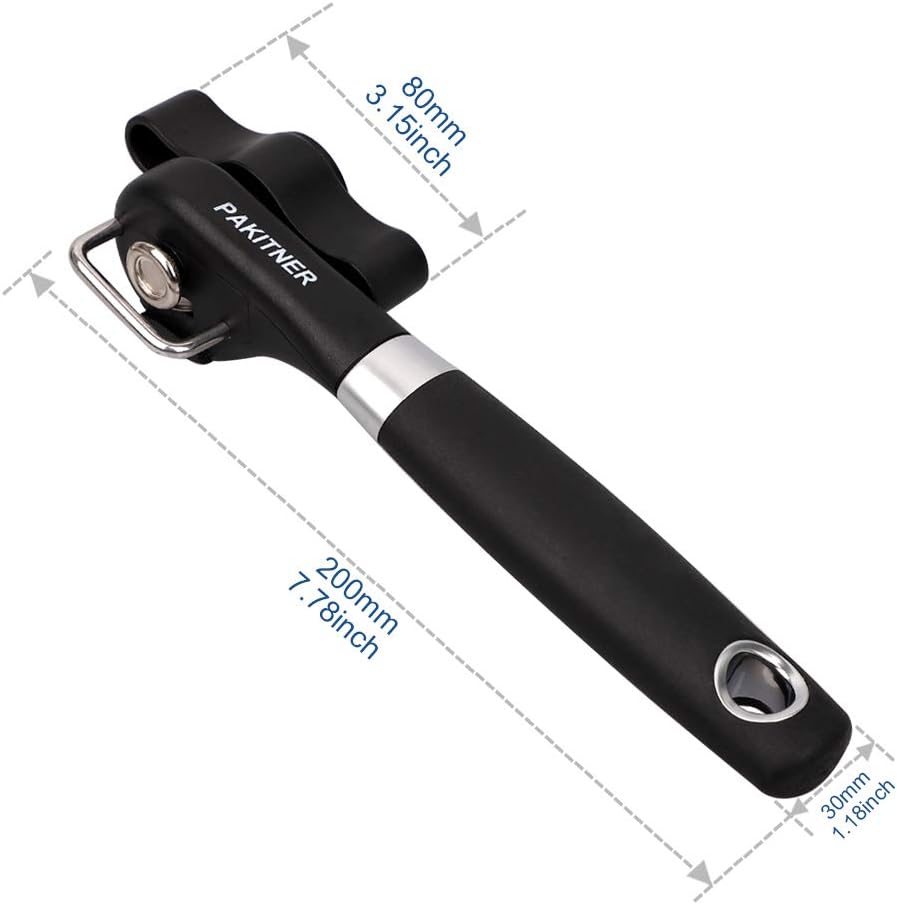 PAKITNER Safe Cut Can Opener - Manual Food Grade Stainless Steel Ergonomic