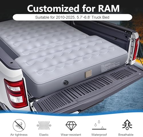 VINBYEE Ram 64Ft Truck Bed Mattress with Cordless Pump 1