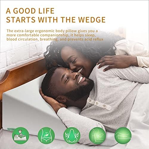 BOVFUN 5 Inch Wedge Pillow for Back Relief and Sleep Support