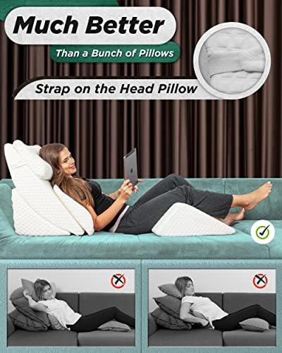 Lunix 6pcs Orthopedic Bed Wedge Pillow Set for Pain Relief