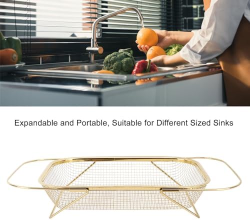 Wadukud Gold 181in Expandable Over-the-Sink Colander