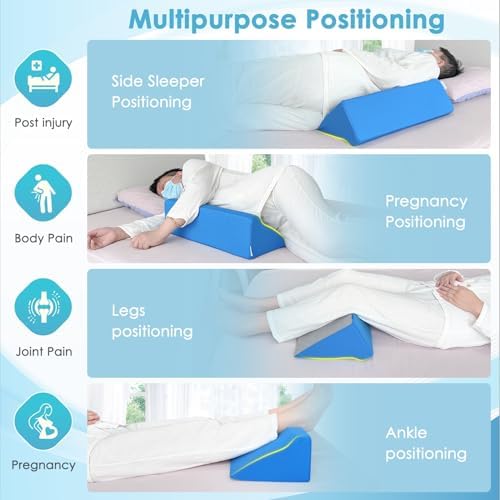 NEPPT Bed Wedge Pillow for Post Surgery Pressure Relief Blue 1