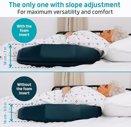 Lunderg Bedsore Prevention Pillow Wedge with 2 Non-Slip Covers Adjustable Slope
