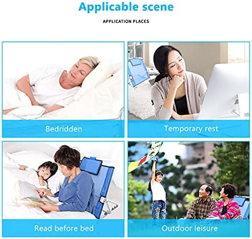 Adjustable Padded Backrest for Bed Support Blue