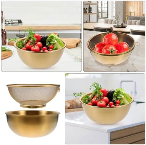 304 Stainless Steel Colander with Mixing Bowls Set