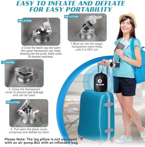 BLABOK Inflatable Leg Elevation Pillow for Swelling Relief