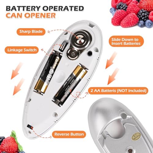 One Touch Electric Can Opener - Smooth Edge Cordless Compact Black