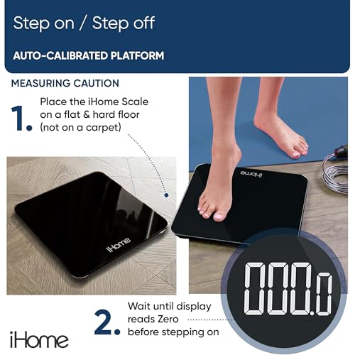 iHome Digital Scale for Body Weight Black