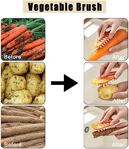 Tiankohelan 2 Pcs Bendable Vegetable Brush for Cleaning Fruits and Vegetables