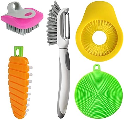 Openfly 5 Piece Flexible Fruit and Vegetable Brush Set