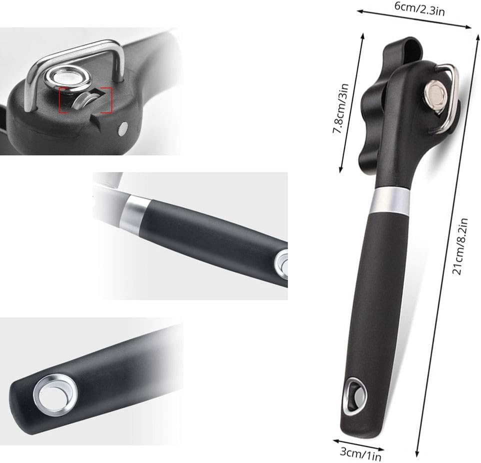 RICKUNCL Manual Can Opener with Soft Grip and Smooth Edge