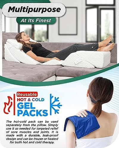 Lunix 6pcs Orthopedic Bed Wedge Pillow Set for Pain Relief