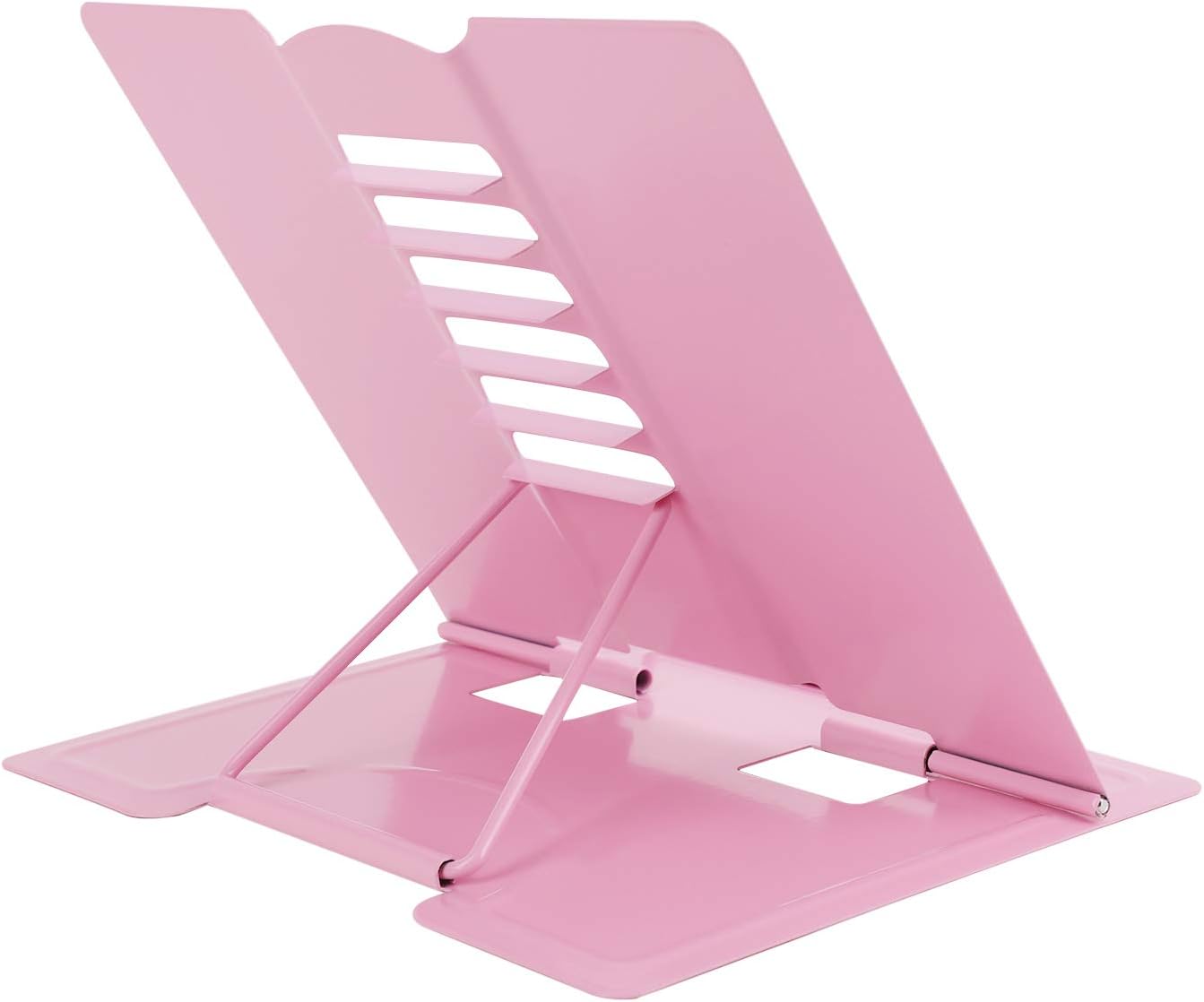Adjustable Cookbook Stand with Tablet Holder Pink