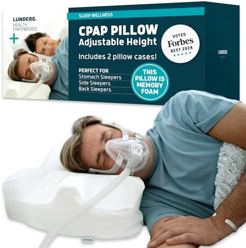 Lunderg CPAP Pillow for Side Sleepers - With 2 Pillowcases