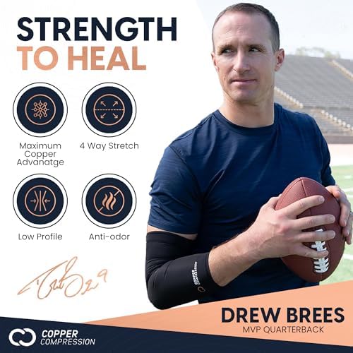 Copper Compression Arm Sleeve - XXL Black
