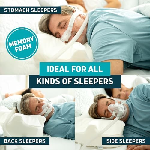 Lunderg CPAP Pillow for Side Sleepers - With 2 Pillowcases