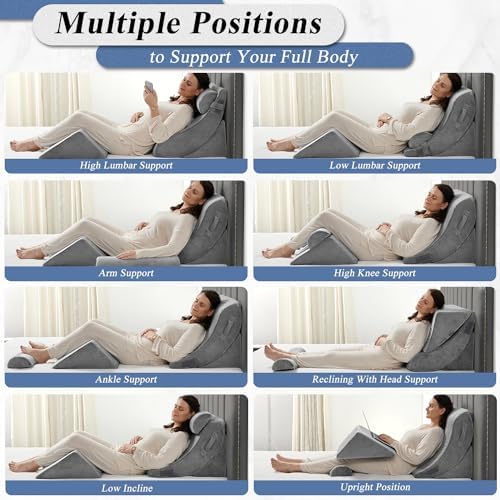 Axelrod 4PCS Orthopedic Wedge Pillow Set for Back Neck Leg Pain Relief