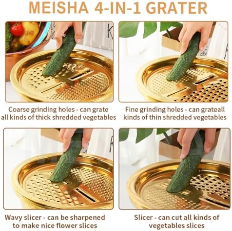 Meisha 3Pcs Stainless Steel Colander Set - Gold 1