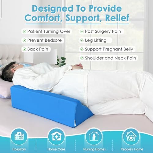 NEPPT Bed Wedge Pillow for Post Surgery Pressure Relief Blue 1