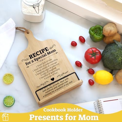 Happy Mothers Day Cookbook Stand Adjustable Kitchen Book Holder