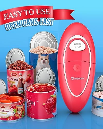 KingGardan Electric Can Opener One-Touch Automatic with Smooth Edge