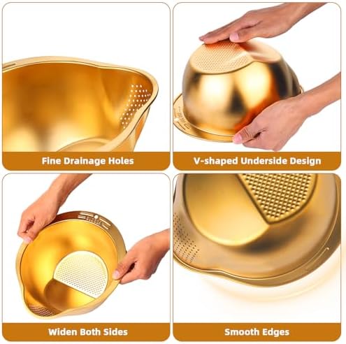 KesaPlan 4-in-1 Rice Washer Strainer Bowl