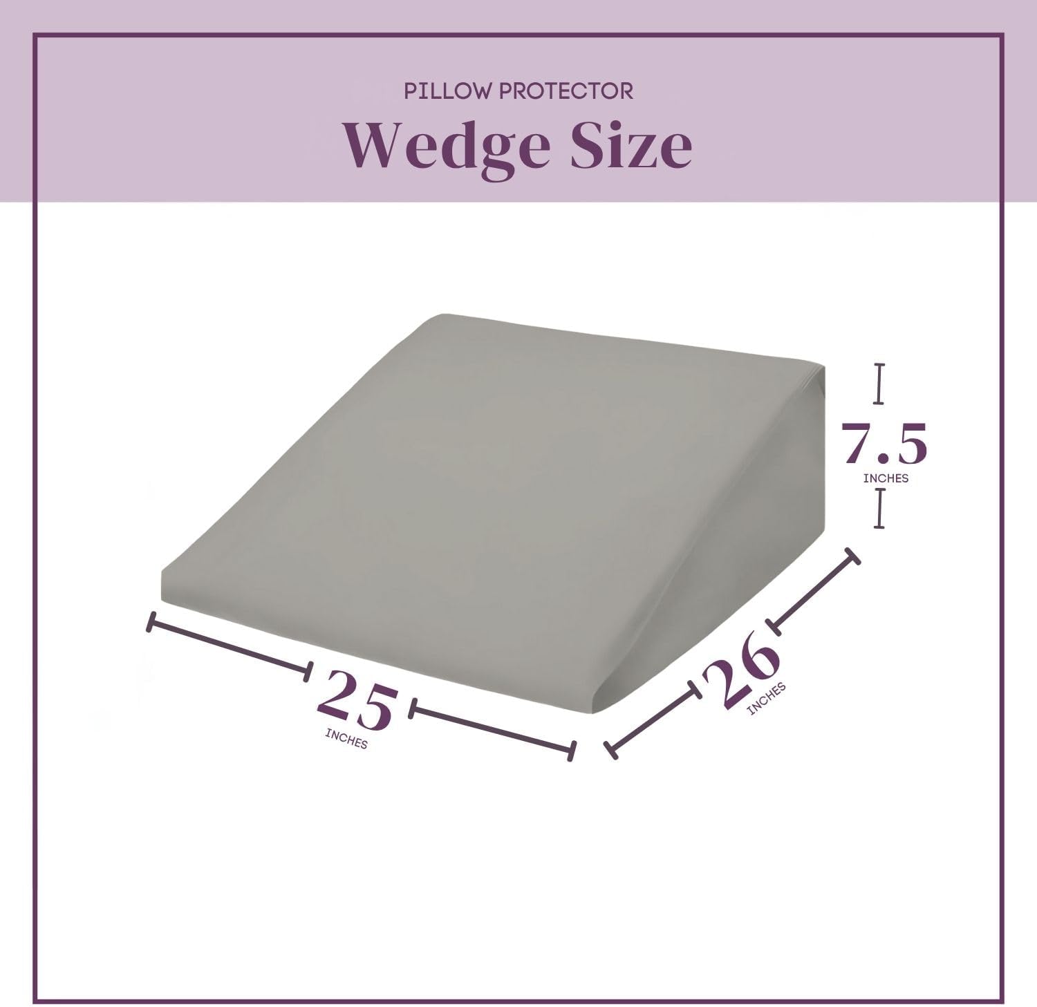 CirclesHome Wedge Pillow Cover Soft 100 Cotton Zippered Hypoallergenic Breathable Light Grey