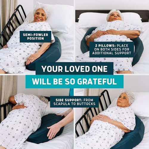 Lunderg Bedsore Prevention Pillow Wedge with 2 Non-Slip Covers Adjustable Slope