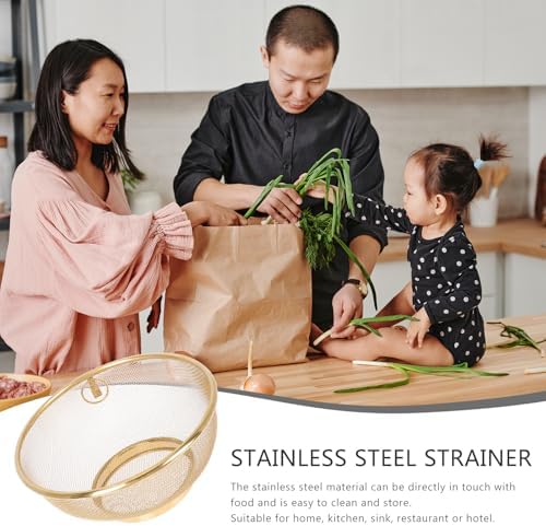 MAGICLULU Golden Stainless Steel Colander Strainer Basket 1