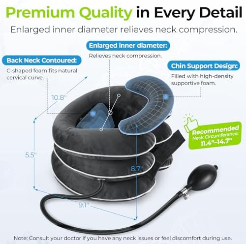 AUVON Inflatable Neck Stretcher for Cervical Traction