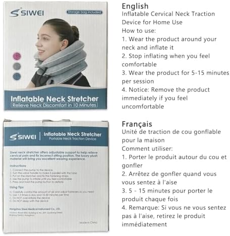 S Cervical Neck Traction Device - Inflatable Adjustable Relief Support
