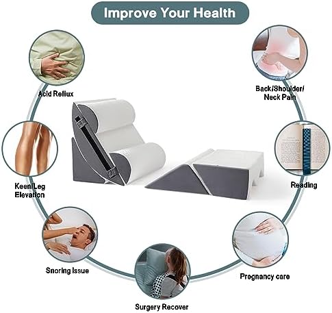 Yojoker 6Pcs Orthopedic Bed Wedge Pillow Set for Pain Relief Comfort