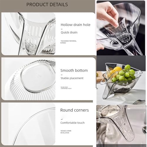 Crystal Clear Kitchen Drain Basket with Spout and Colander 1