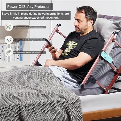 Electric Lifting Bed Backrest with Foldable Armrests