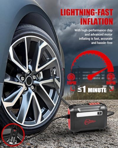 ROCGORLD R8 12V Tire Inflator Portable with Dual Digital Display