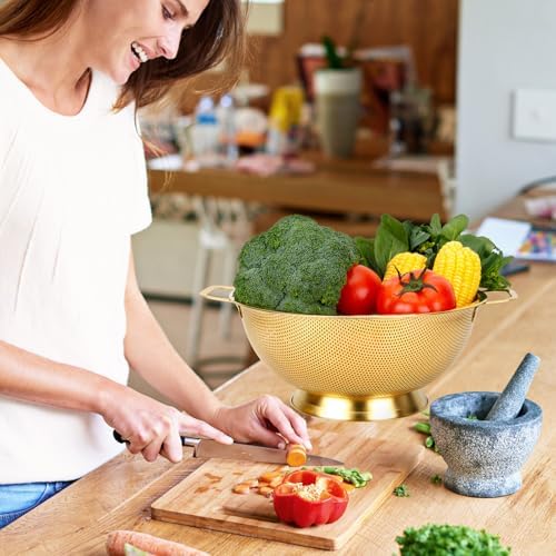 Solorprint 5 Quart Stainless Steel Colander with Coaster