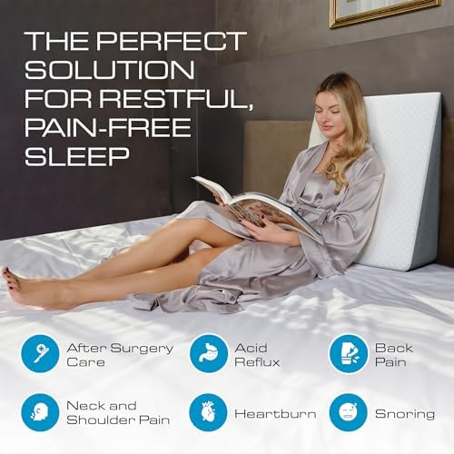 Klbs Bed Wedge Pillow for Sleep Apnea and Acid Reflux Relief