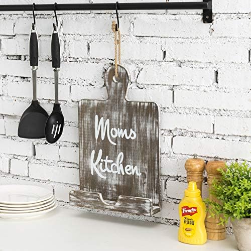 MyGift Gray Cutting Board Style Cookbook Stand