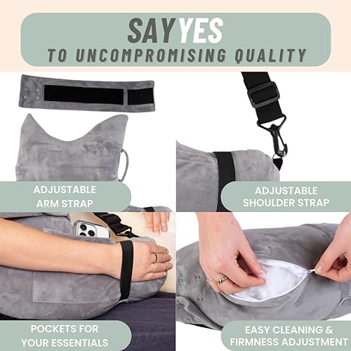 MOYOAMA Contoured Shoulder Surgery Pillow with Pocket and Adjustable Straps