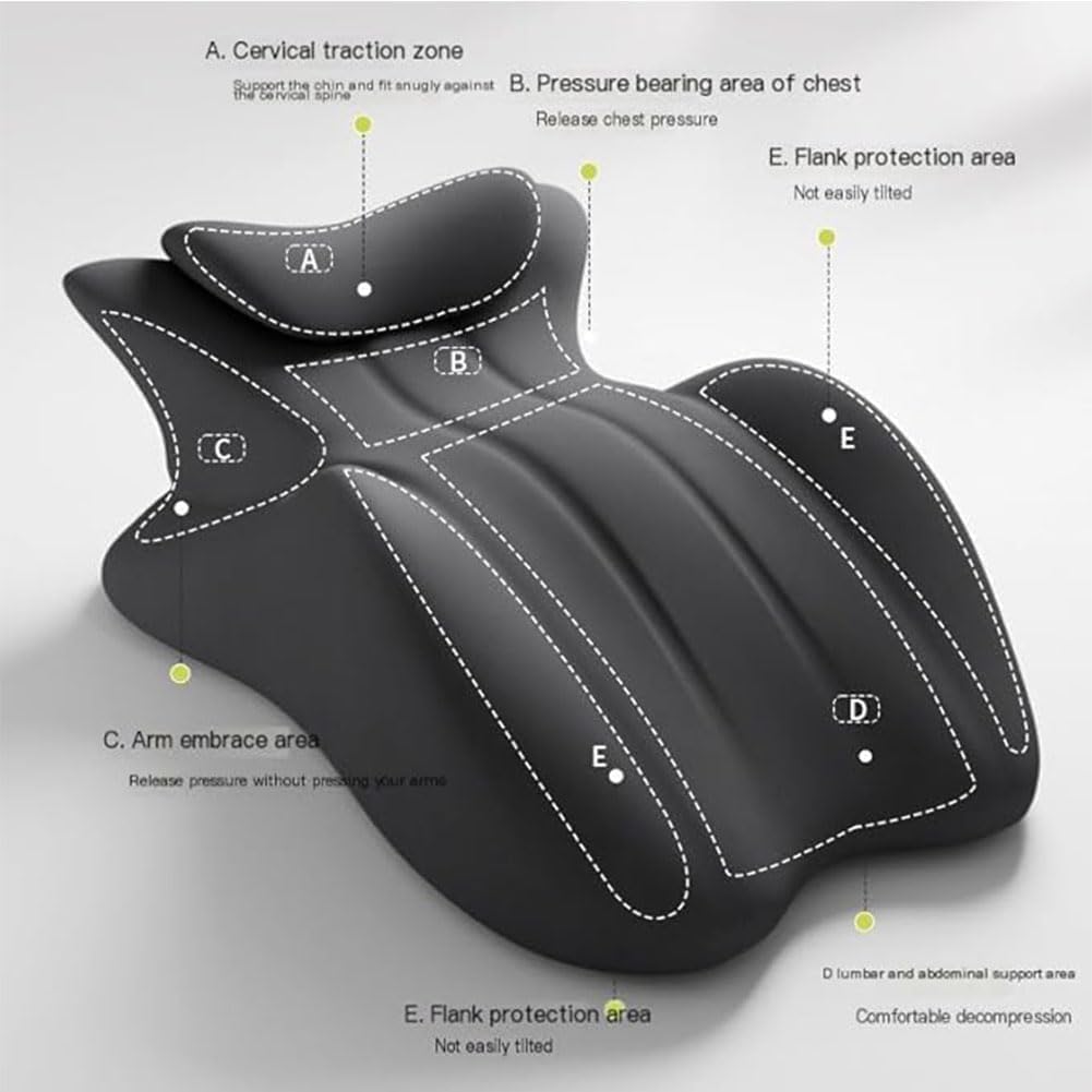 Discreet Couples Wedge Pillow - Memory Foam Support Black