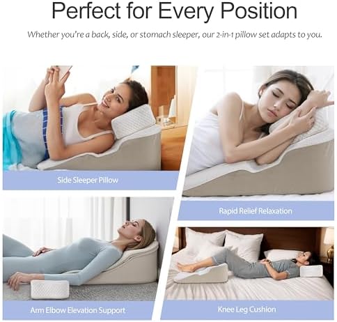 Ergonomic Wedge Pillow for Women Side Sleepers with Arm Hole