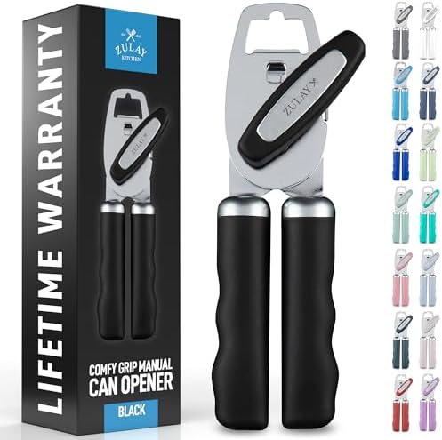 Zulay Kitchen Manual Can Opener with Bottle Opener - Black