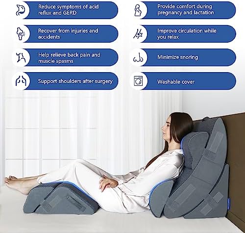 KingPavonini 6PCS Orthopedic Bed Wedge Pillow with Travel Bag