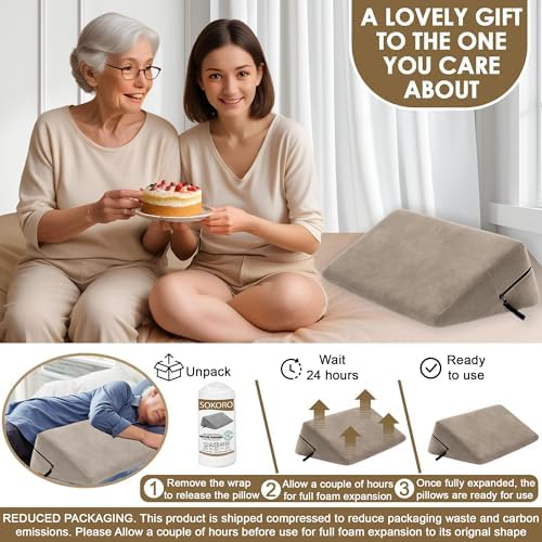 Sokoro Bed Wedge Pillow for Sleep Apnea and Pregnancy Support