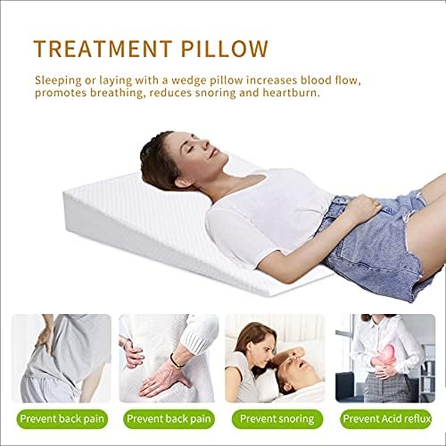 BOVFUN 5 Inch Wedge Pillow for Back Relief and Sleep Support