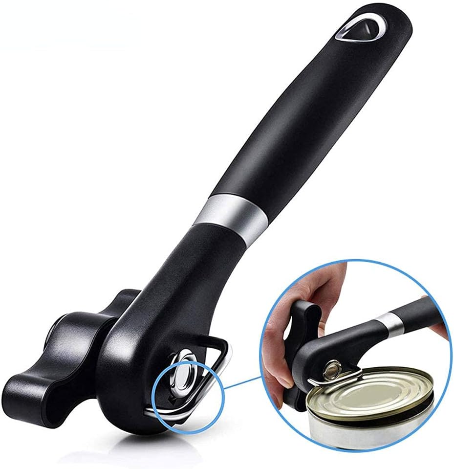 RICKUNCL Manual Can Opener with Soft Grip and Smooth Edge