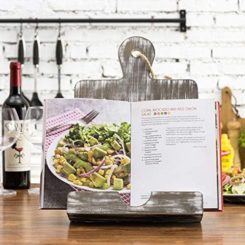 MyGift Gray Cutting Board Style Cookbook Stand